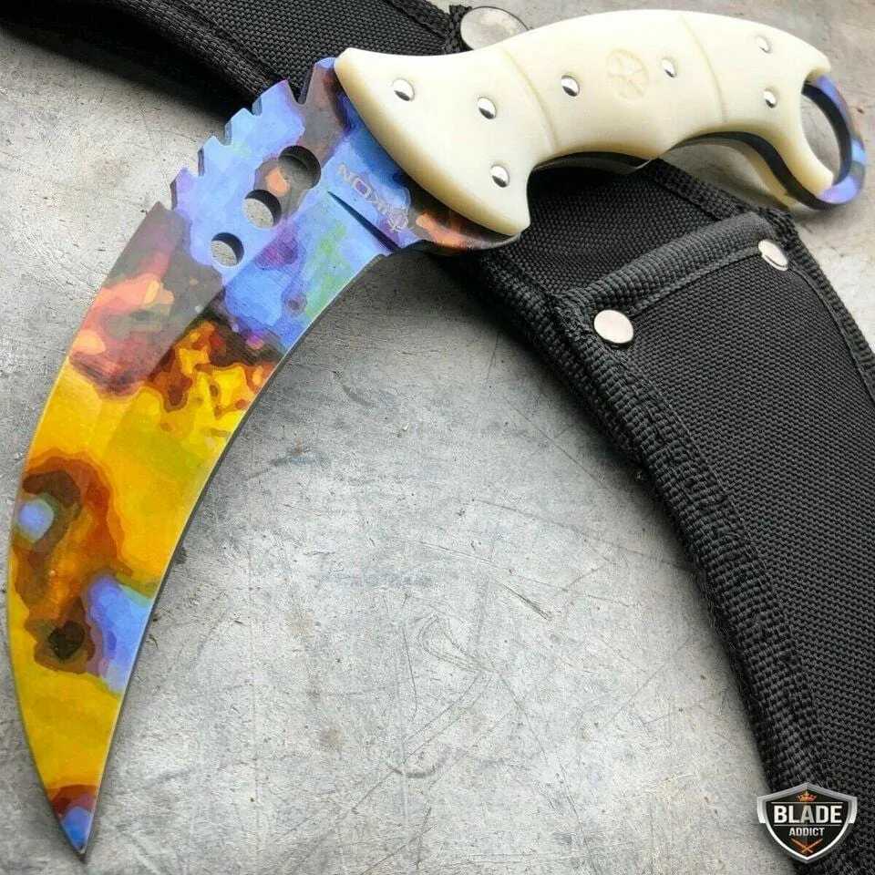 8.5" CSGO Talon Fixed Blade Counter Strike Karambit Claw Knife