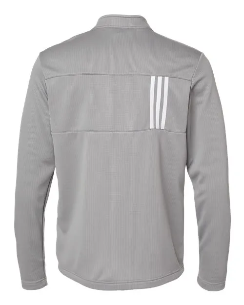 Adidas Men's 3-Stripes Double Knit Quarter-Zip Pullover