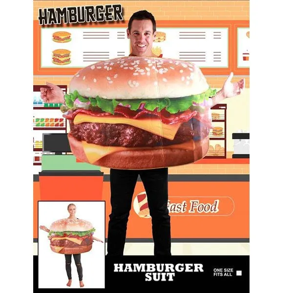 Adult 3D Hamburger Unisex Costume