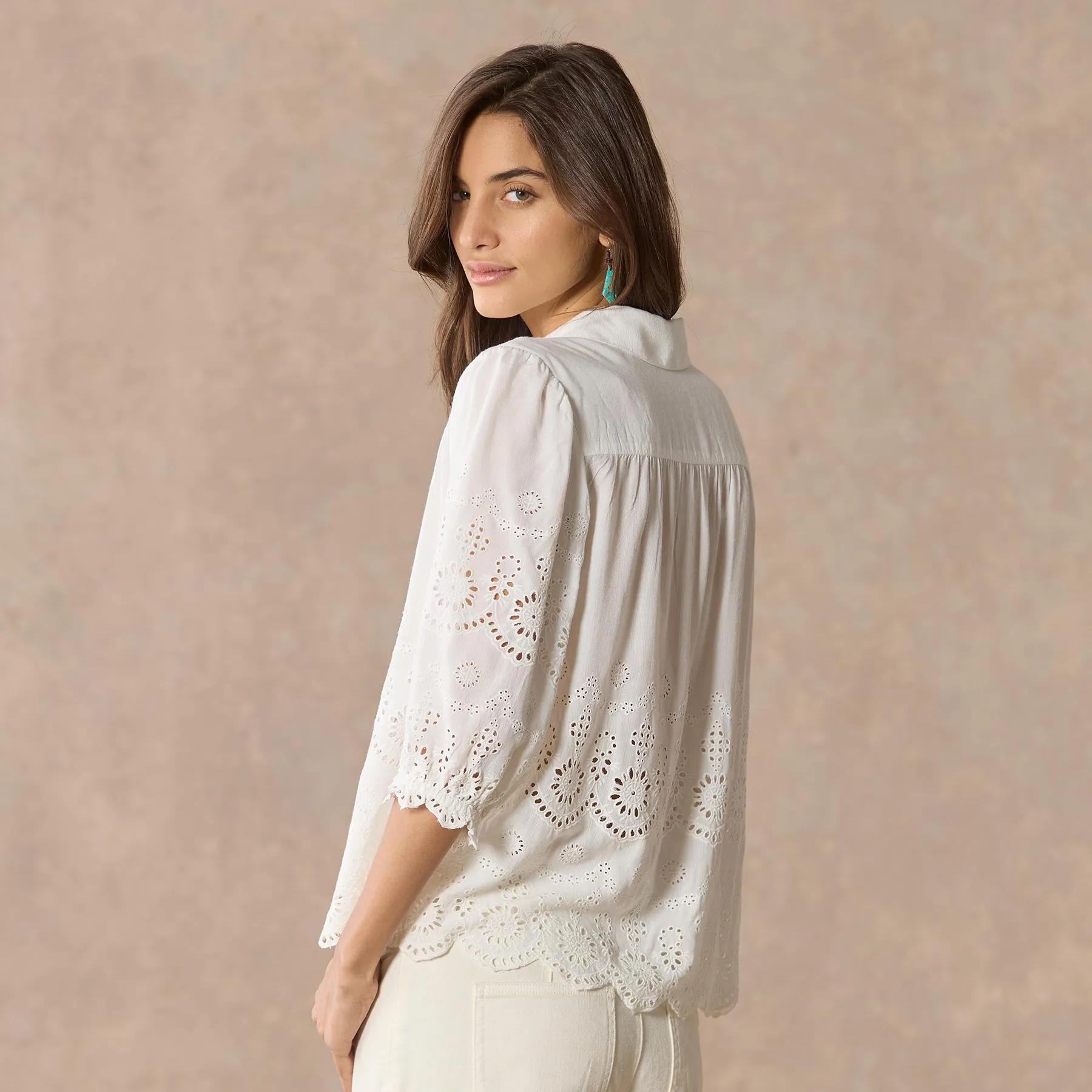 Arabella Eyelet Shirt, Petite