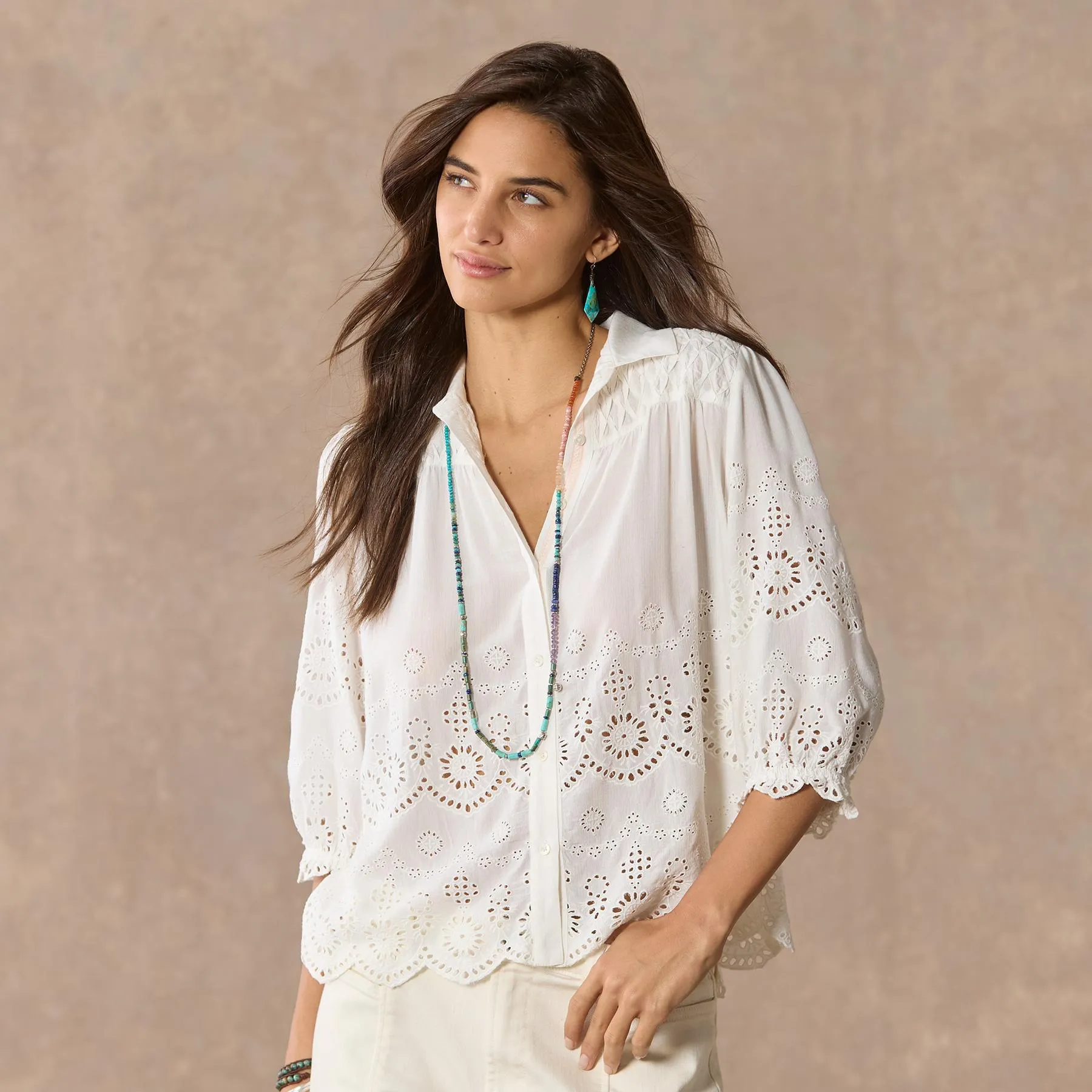 Arabella Eyelet Shirt, Petite