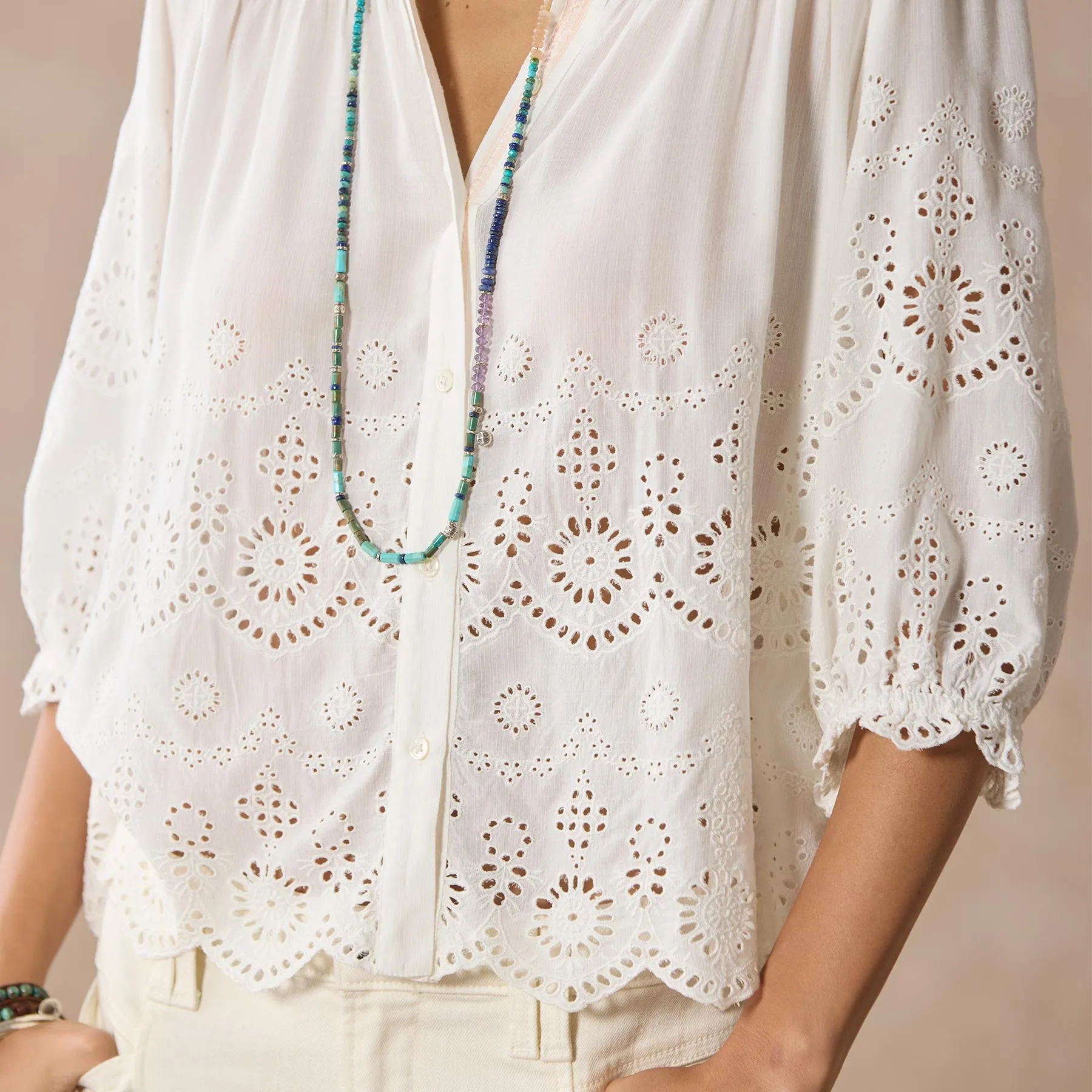 Arabella Eyelet Shirt, Petite