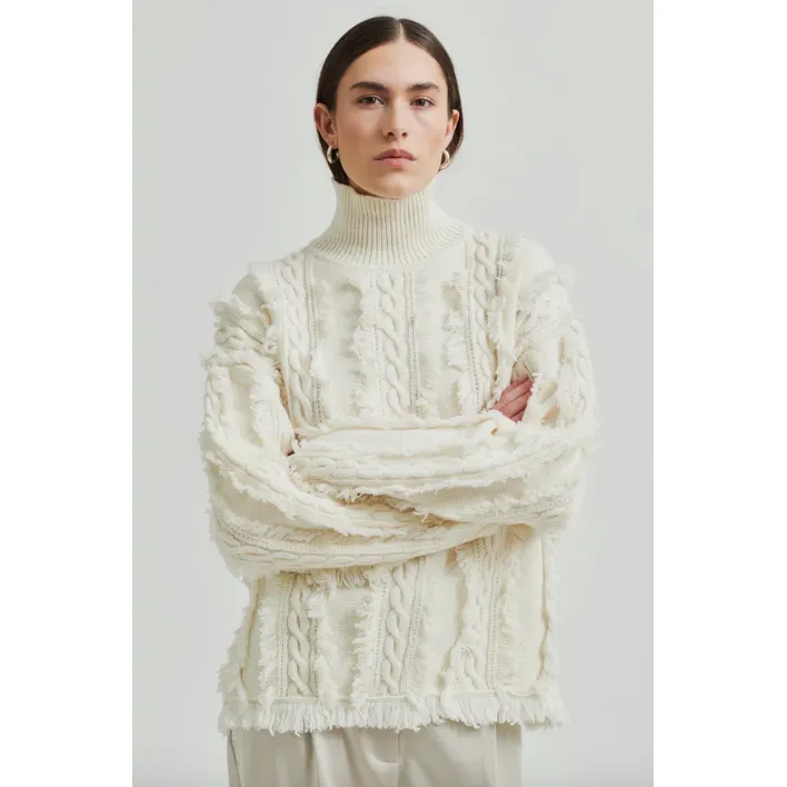 Authentic Knit T-Neck Eggnog