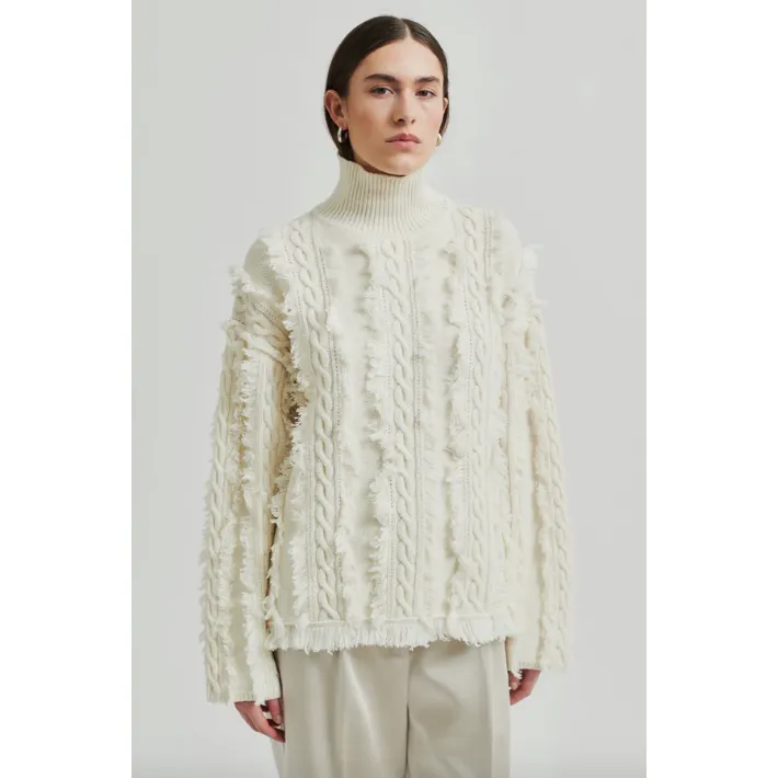 Authentic Knit T-Neck Eggnog