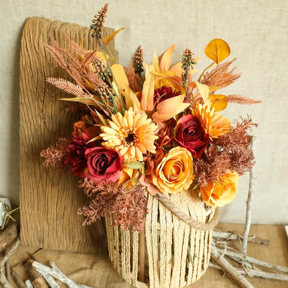 Autumn Color Bouquets Of Green Plants Wholesale Artificial Flowers