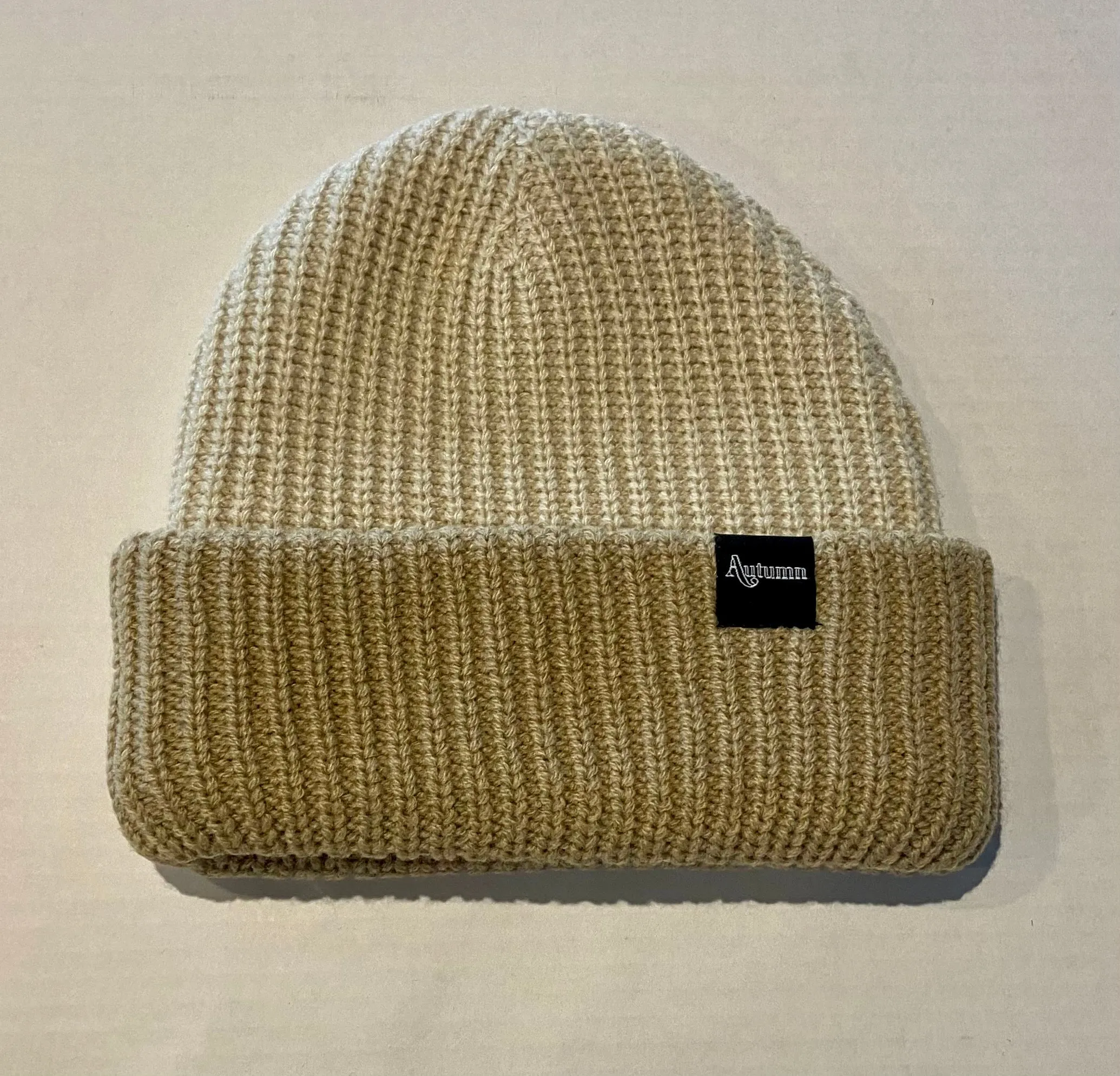 Autumn Headwear Simple Two Toned Beanie - Khaki