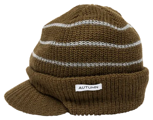 Autumn Headwear Visor Beanie - Army Green