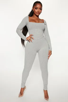 Avani Snatched Jumpsuit - Heather Grey