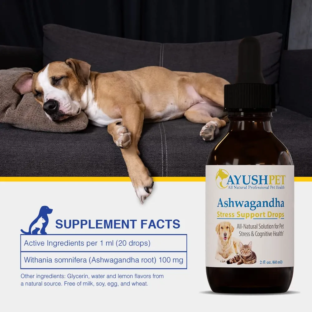 Ayush Pet Stress Support Ashwagandha Drops 2 oz.