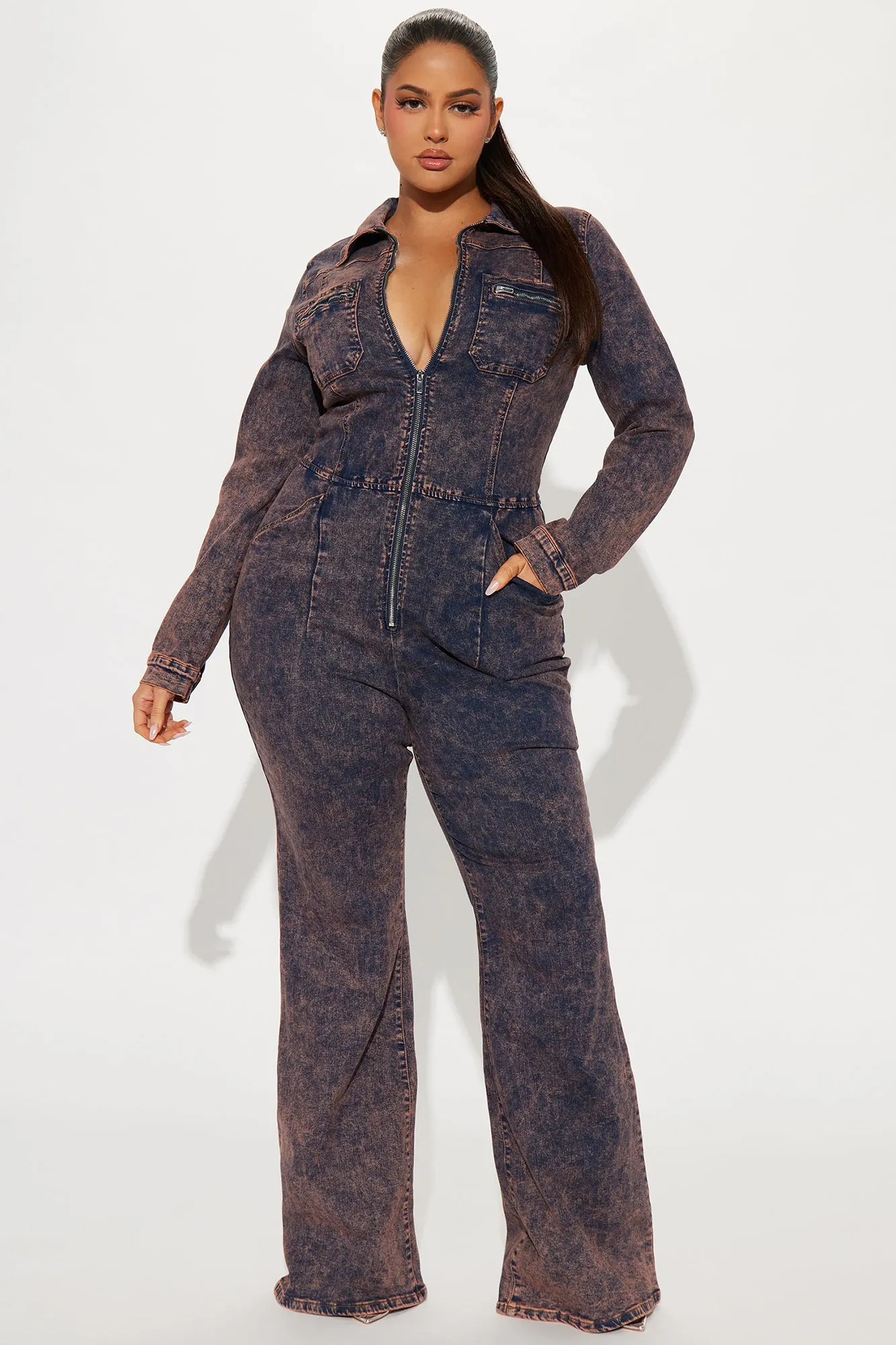 Bad Reputation Denim Jumpsuit - Dark Wash