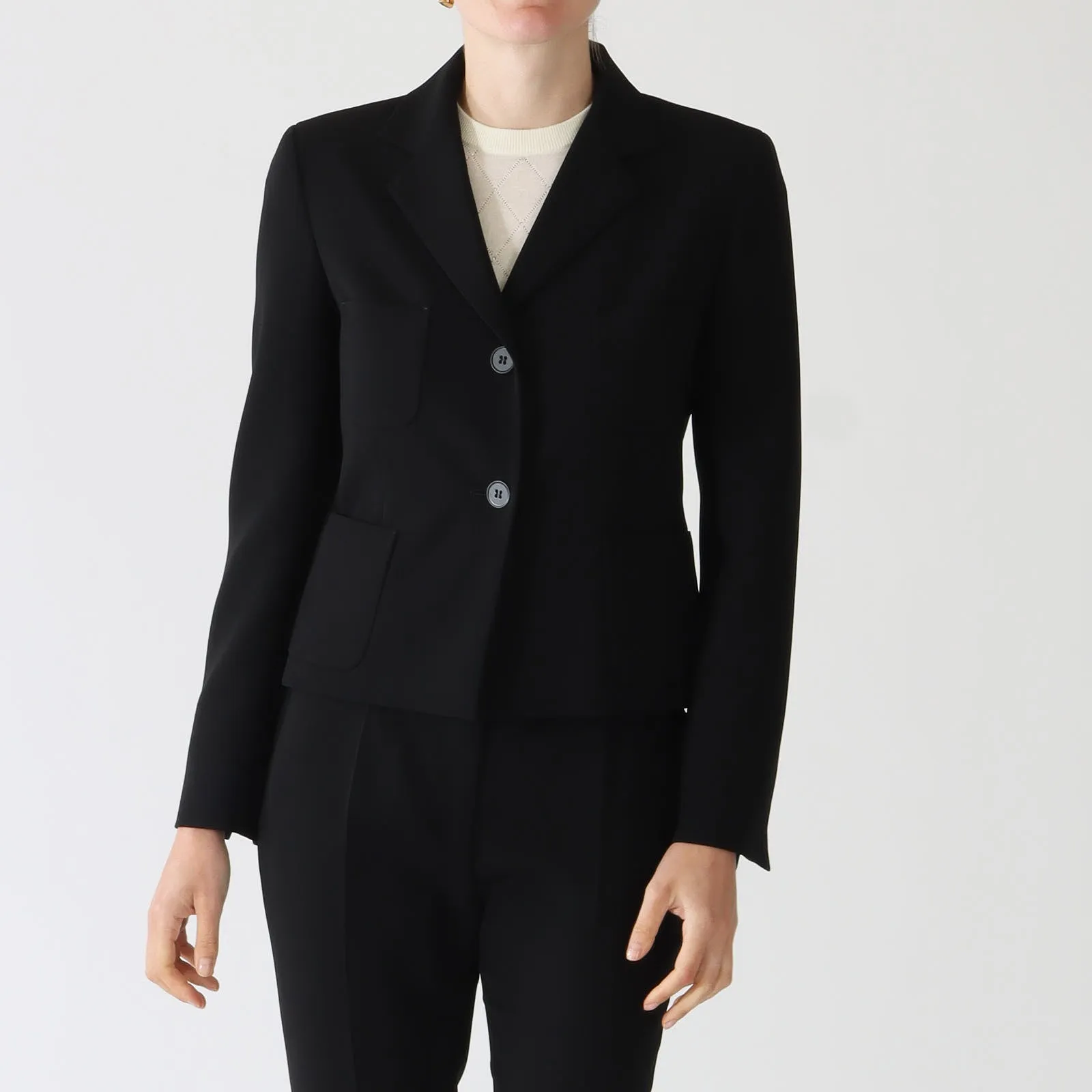 Black Alpino Cropped Cady Jacket