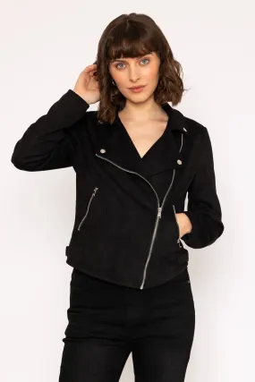 Black Suede Biker Jacket