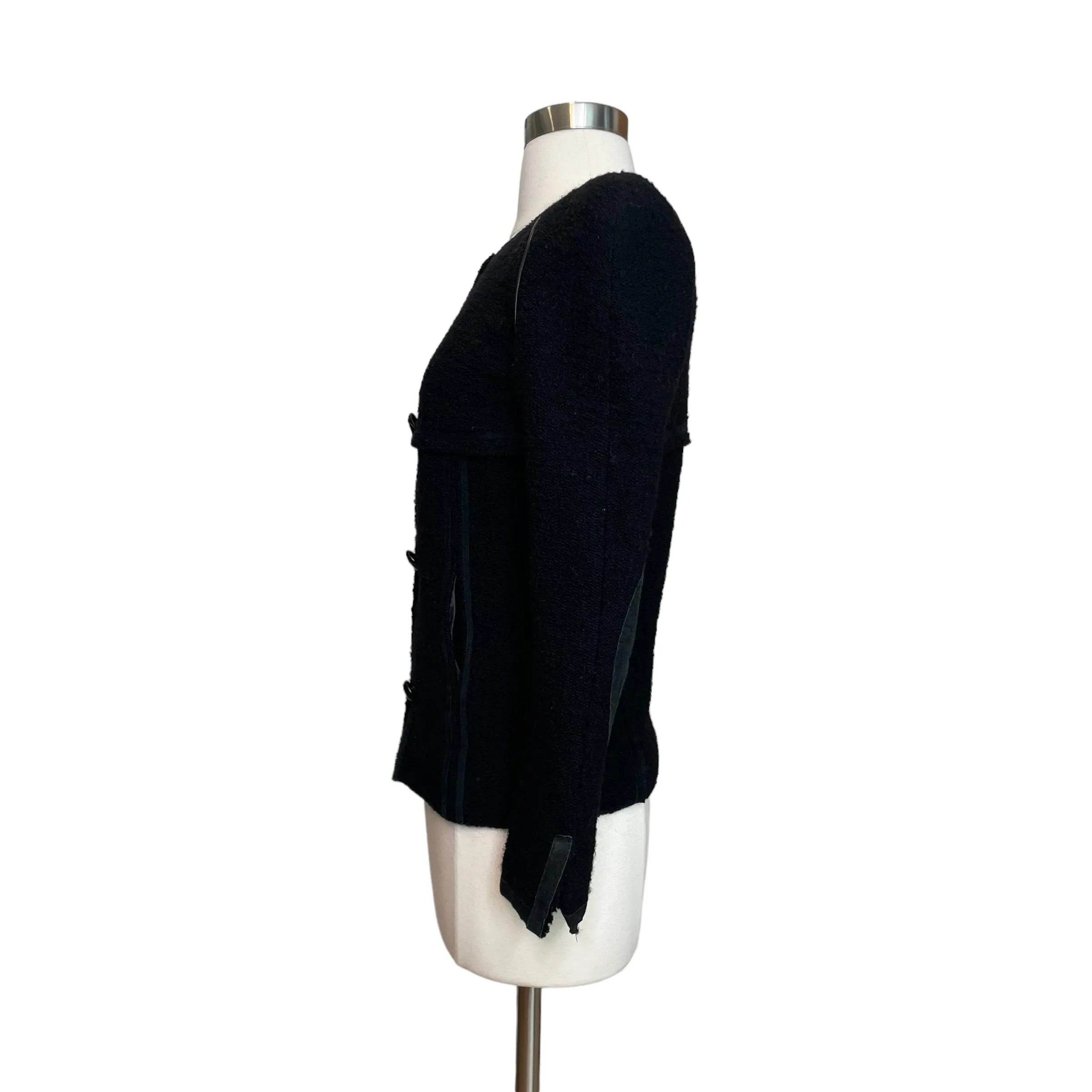 Black Wool Cropped Jacket - XS