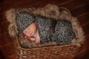 Blue Browns Newborn Hat And Cocoon Set