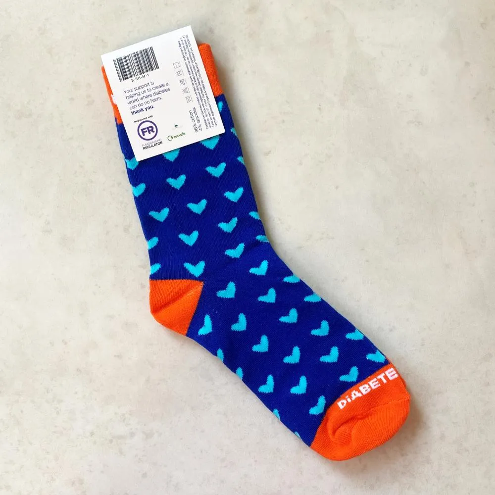 Blue Hearts Diabetes UK Socks