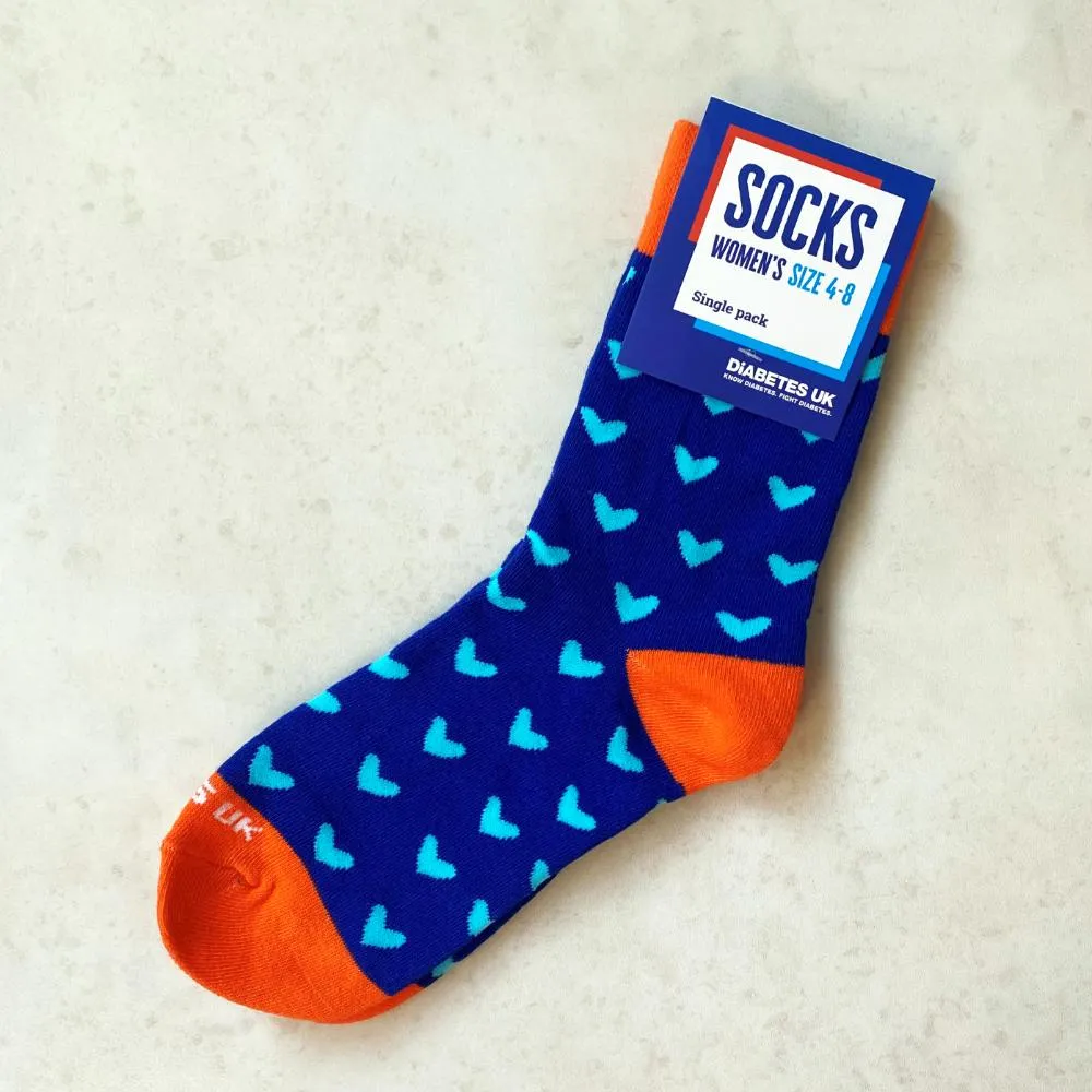 Blue Hearts Diabetes UK Socks