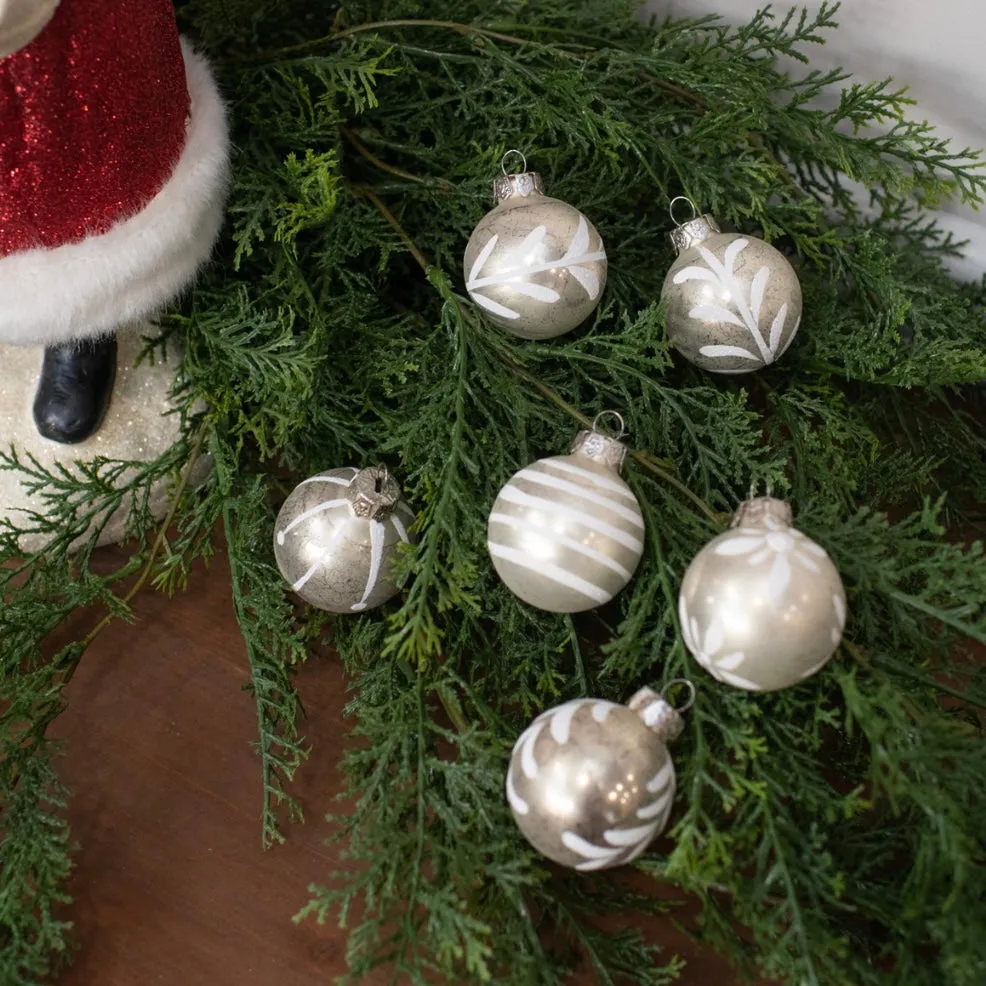 Box of Vintage-Inspired Gold and White Ornaments