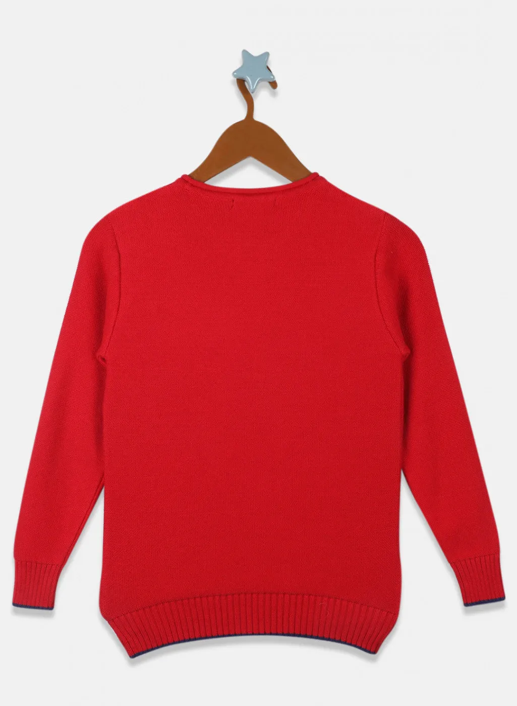 Boys Red Solid Pullover