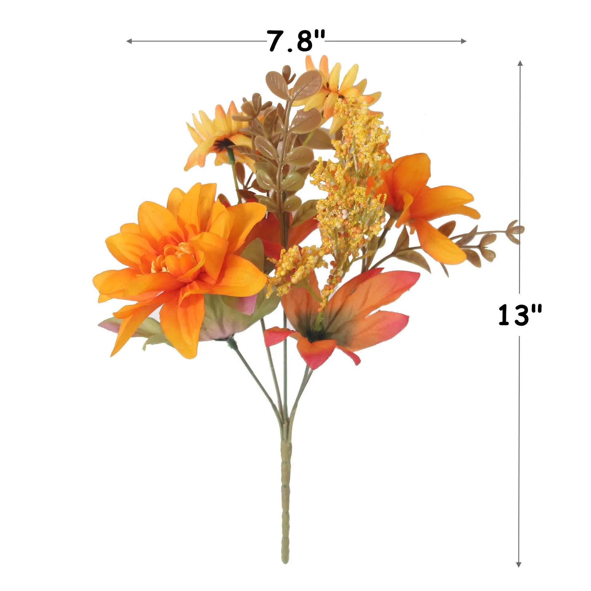 Bulk 13" Small Artificial Fall Flower Dahlia Bush Fall Decor Wholesale