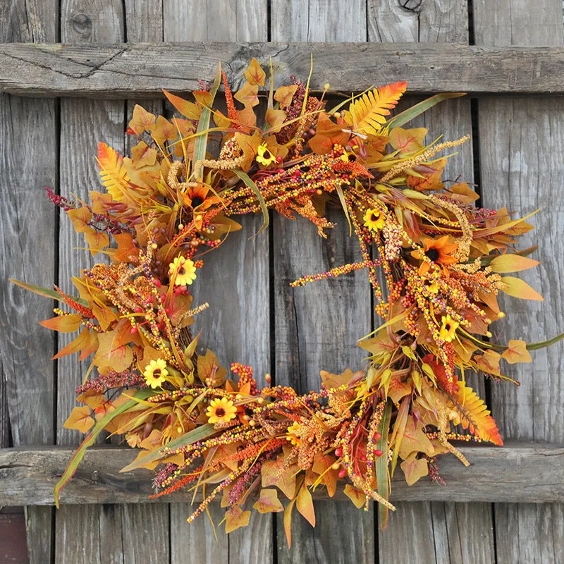 Bulk 24" Thanksgiving Maple Leaf Autumn Wreath Artificial Large Wreaths Wholesale