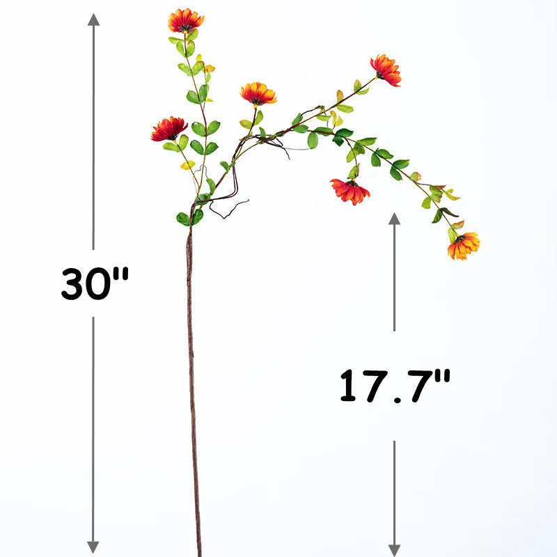 Bulk 3Pcs Daisy Branches Curly Spray Stems Autumn Silk Flowers Flower Arrangement Wholesale