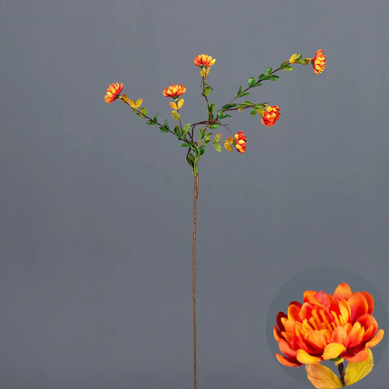 Bulk 3Pcs Daisy Branches Curly Spray Stems Autumn Silk Flowers Flower Arrangement Wholesale