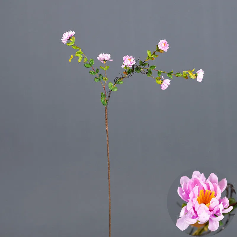 Bulk 3Pcs Daisy Branches Curly Spray Stems Autumn Silk Flowers Flower Arrangement Wholesale