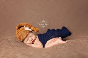 Butternut Brown Knit Newborn Pixie Slouch Hat