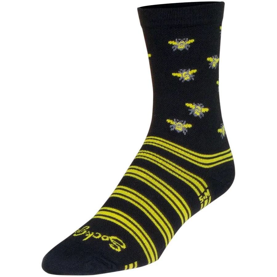 Buzz Crew Bike Socks - Black/Yellow