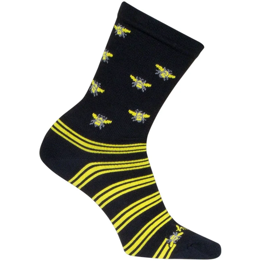 Buzz Crew Bike Socks - Black/Yellow