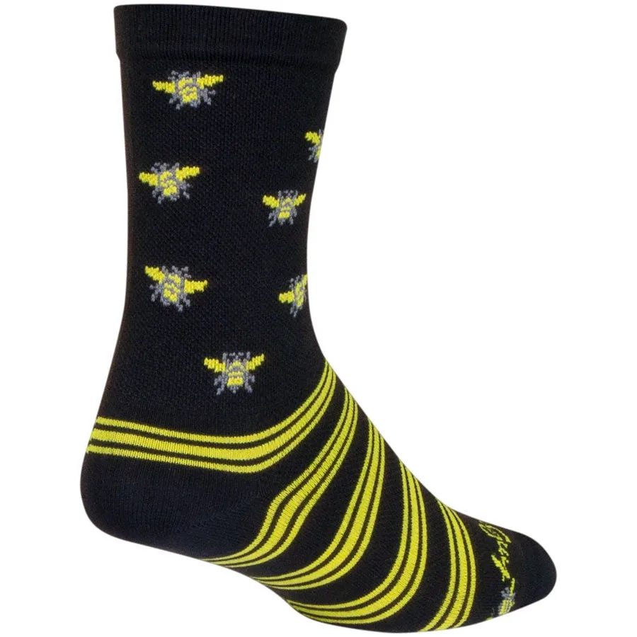 Buzz Crew Bike Socks - Black/Yellow