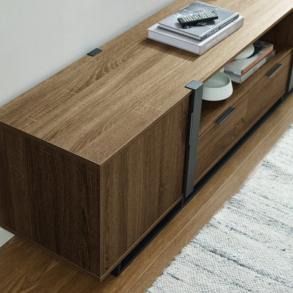 CAPRI Entertainment Unit, TV Cabinet, TV Unit - Dark Oak by Criterion