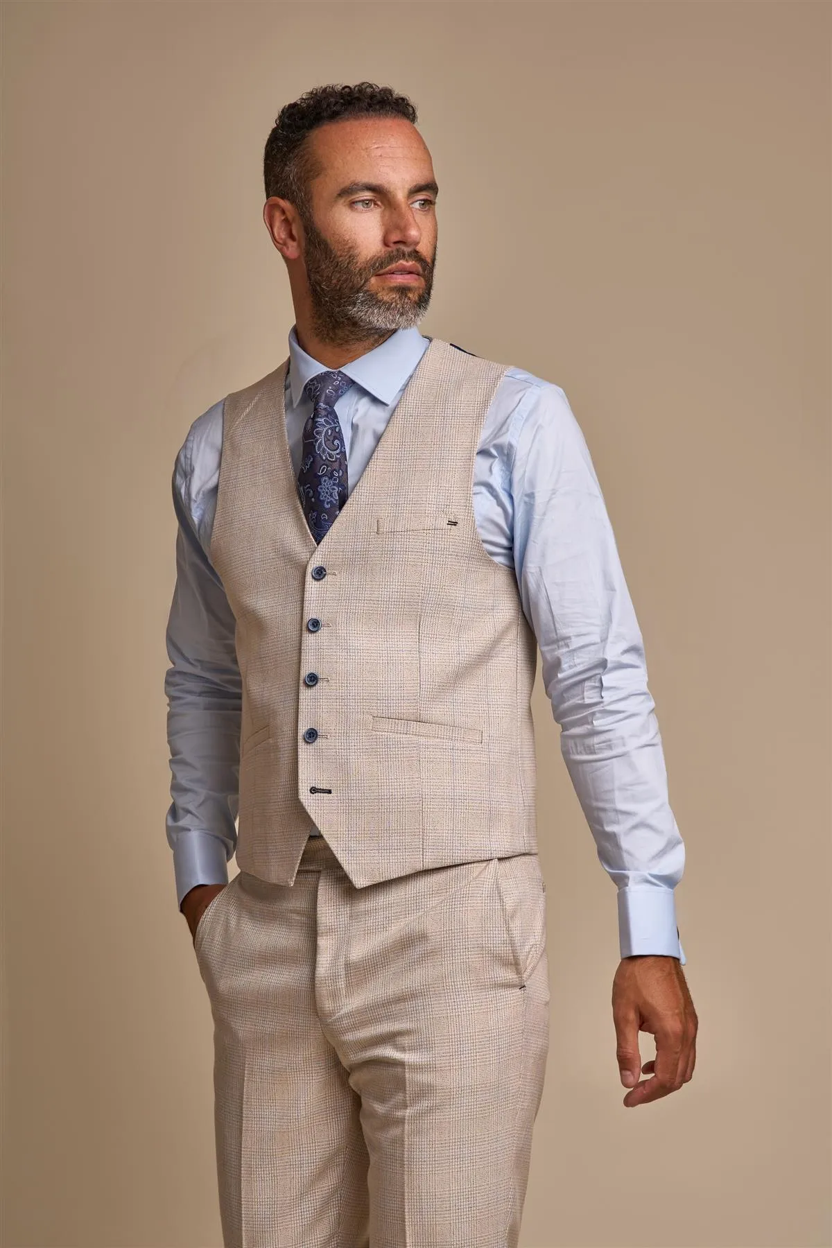 Caridi Beige Waistcoat