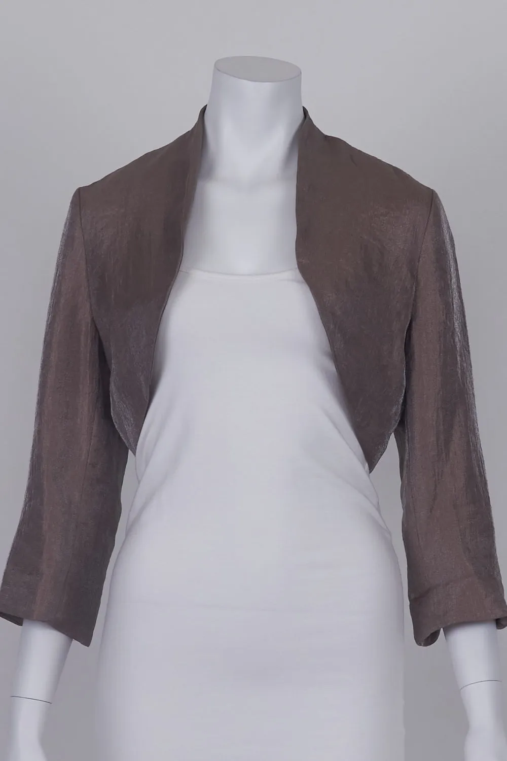 Chelsea Taupe Open Front Cropped Jacket 8