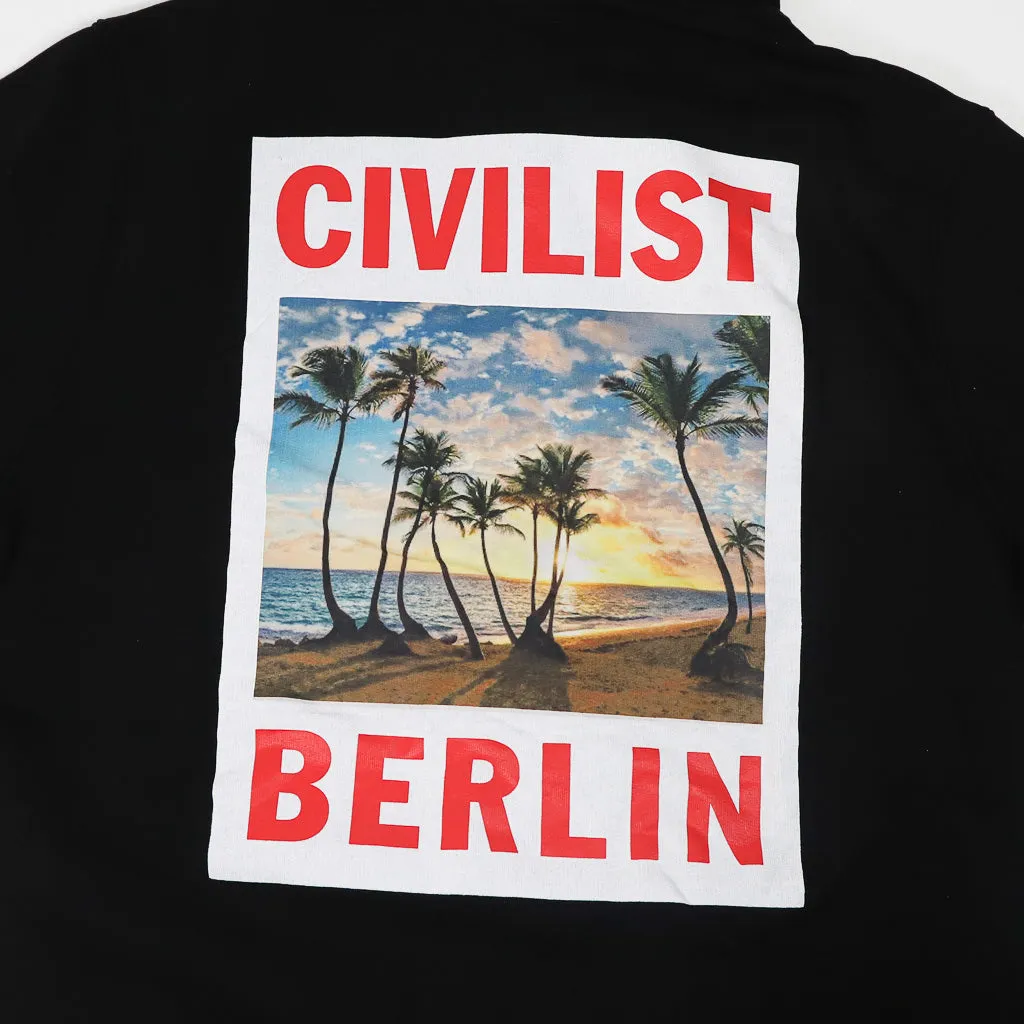 Civilist - Palme Pullover Hooded Sweatshirt - Black