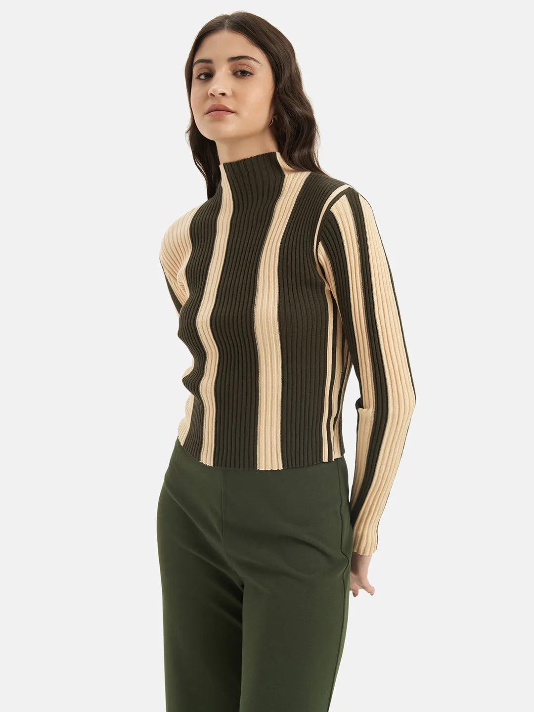 Color Block Stripped Pullover