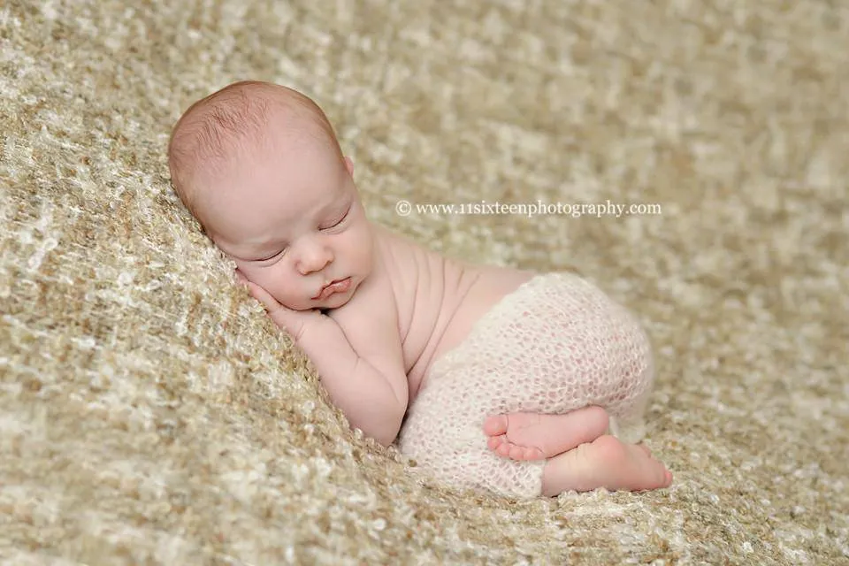 Cream Mohair Newborn Pants and Hat Set