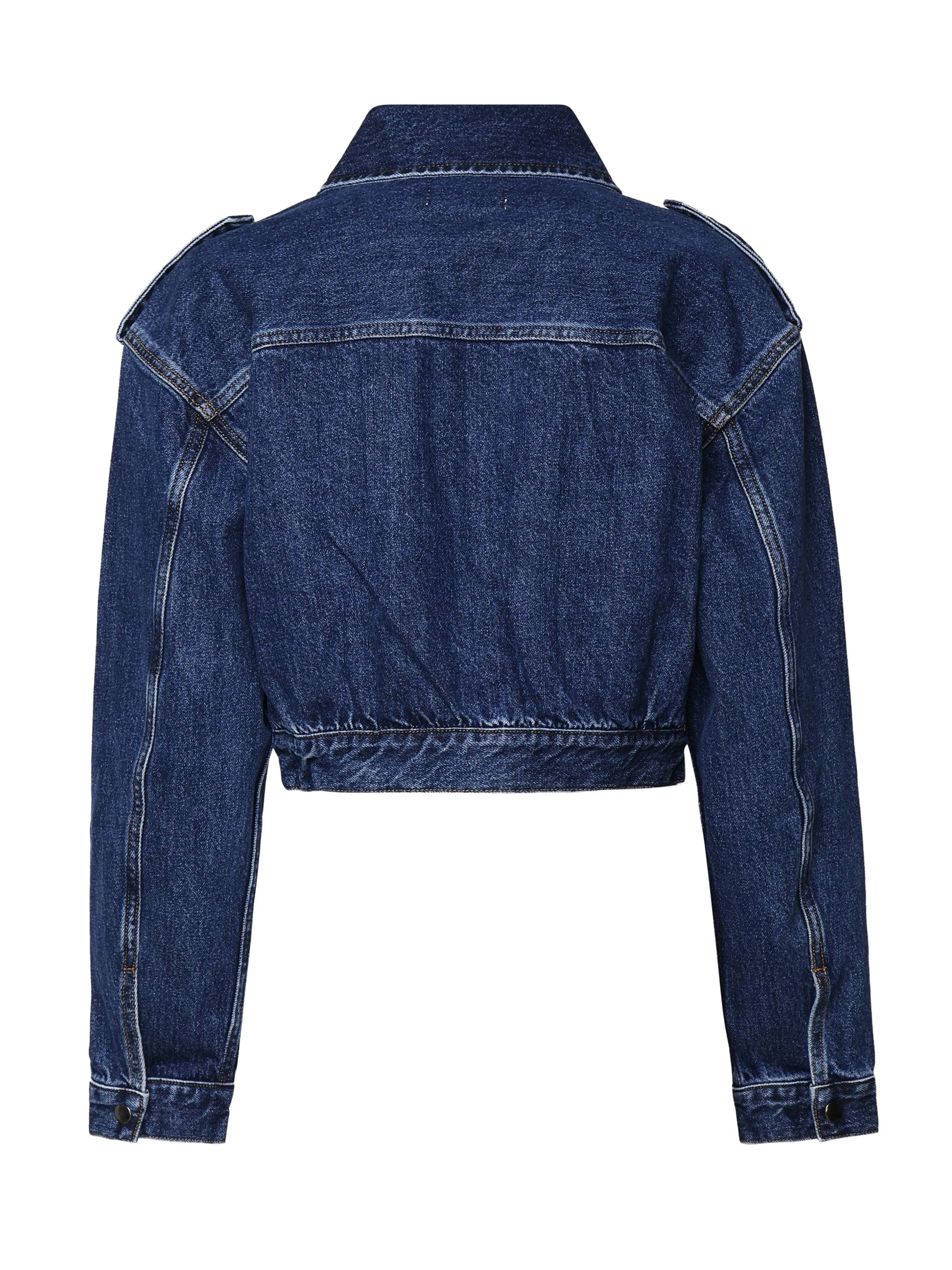 Cropped Dark Denim Jacket