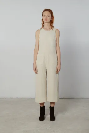 Cropped Jumpsuit in Matte Crinkle Satin