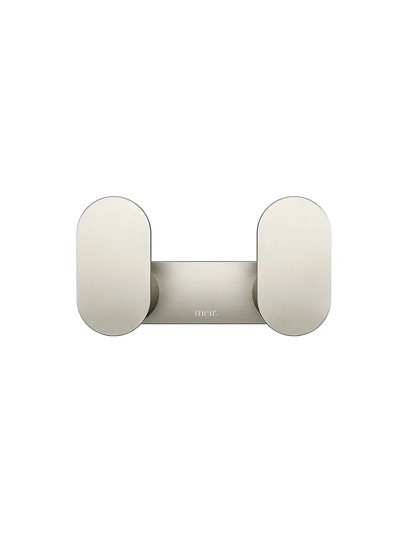 Curvaé Double Robe Hook - PVD Brushed Nickel