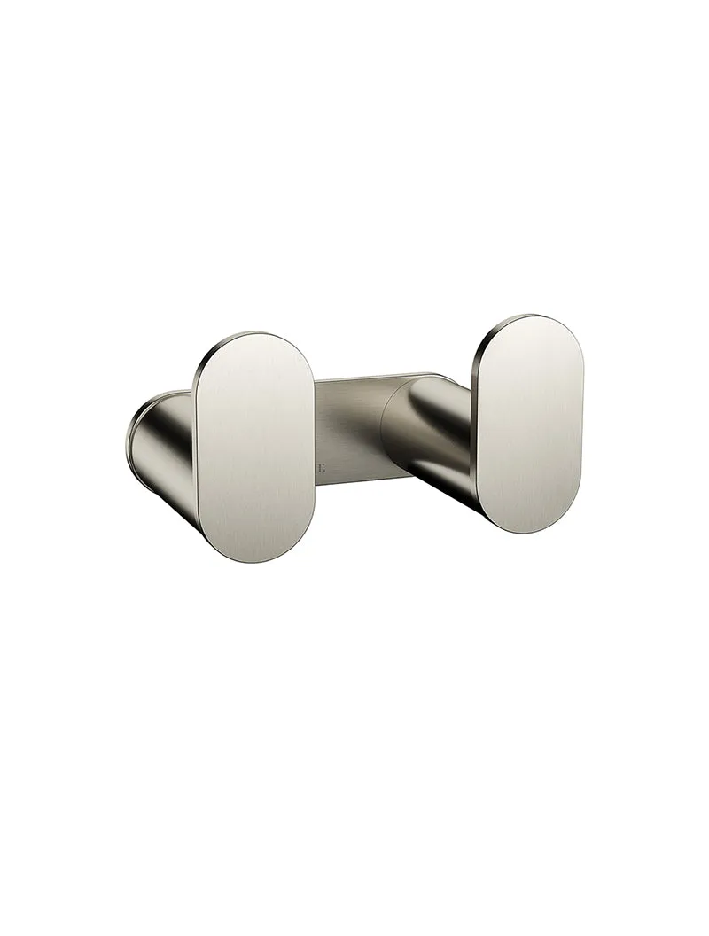 Curvaé Double Robe Hook - PVD Brushed Nickel