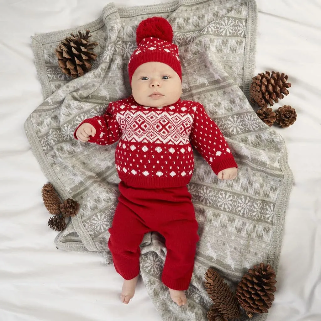 Dandelion Fair Isle Red Three Piece Outfit