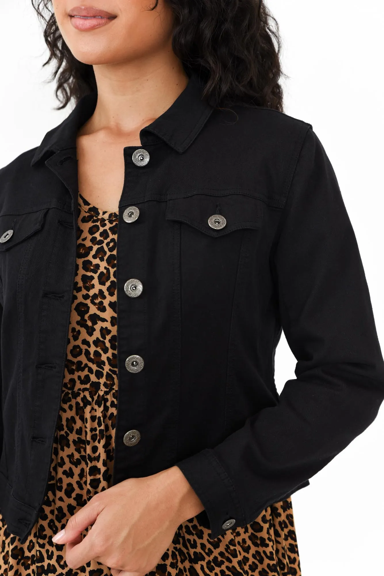 Danielle Black Stretch Jean Jacket