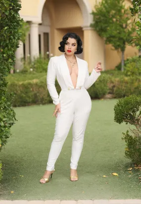 Dapper Dietrich Jumpsuit (Ivory)