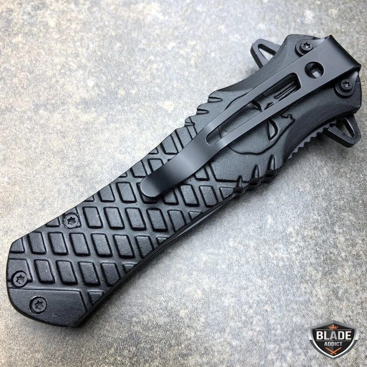 DARK SIDE BLADES Skull Punisher Tactical Spring Assisted Pocket Knife