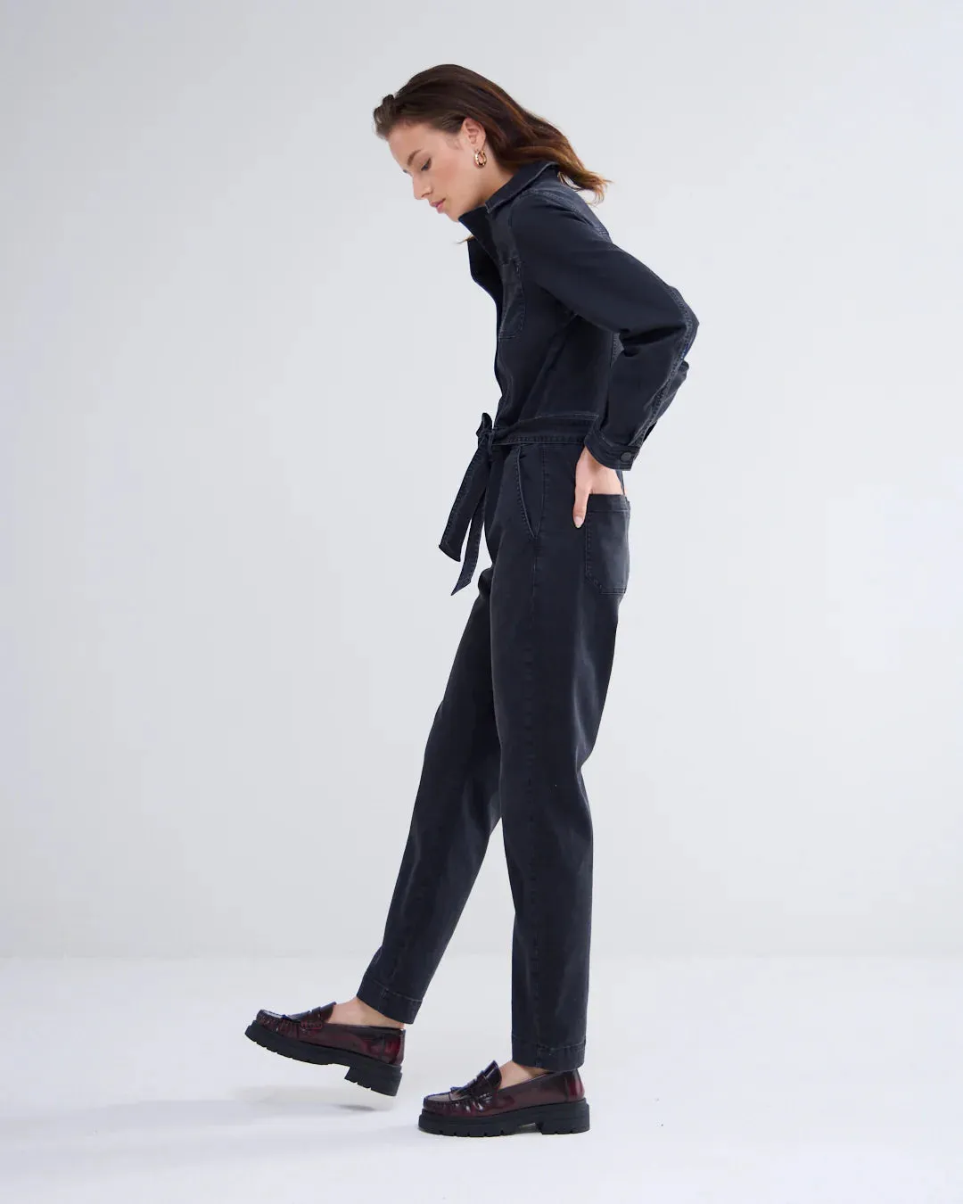 Denim Jumpsuit in Black