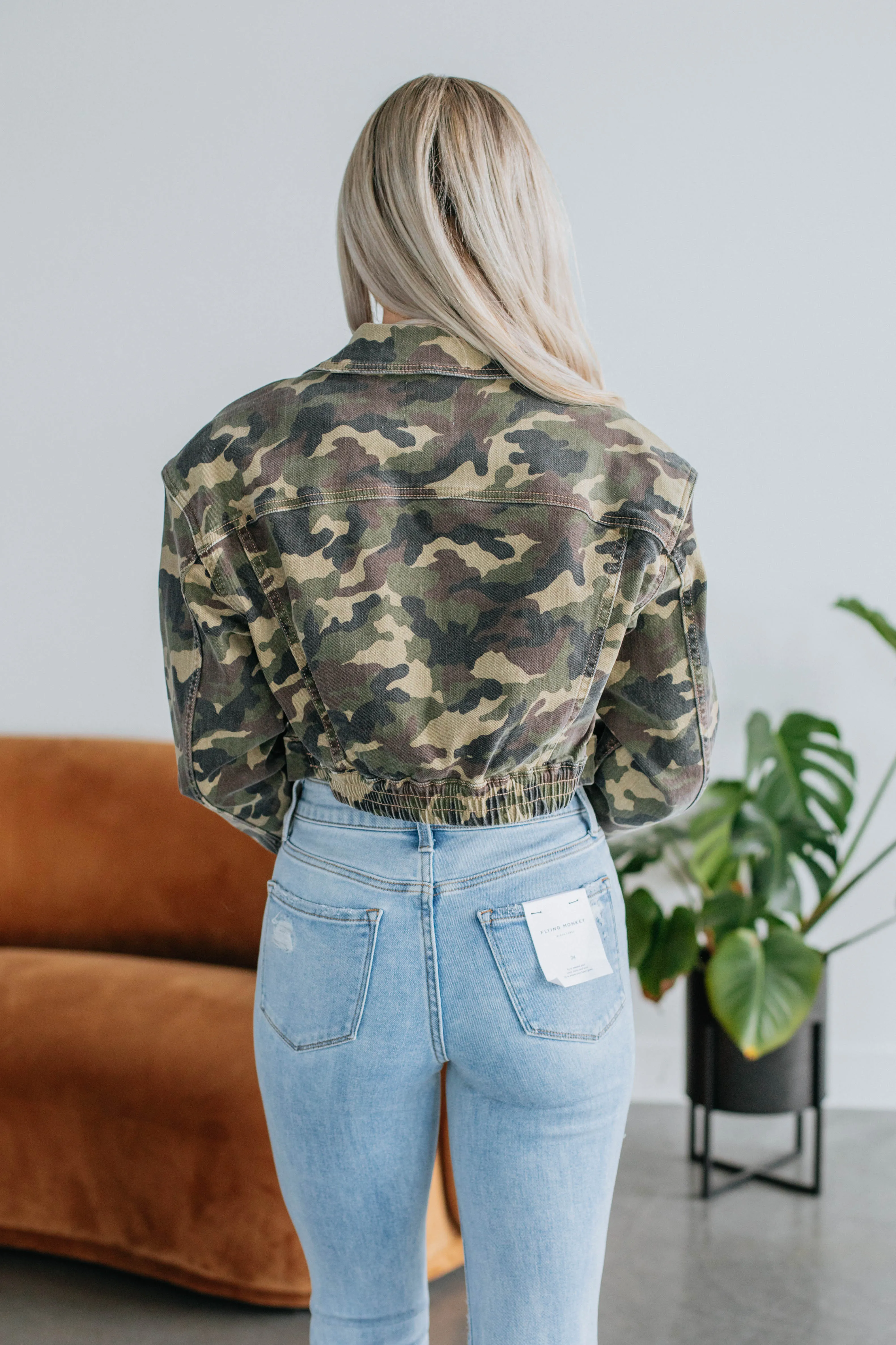 Desi Hidden Denim Jacket - Camouflage