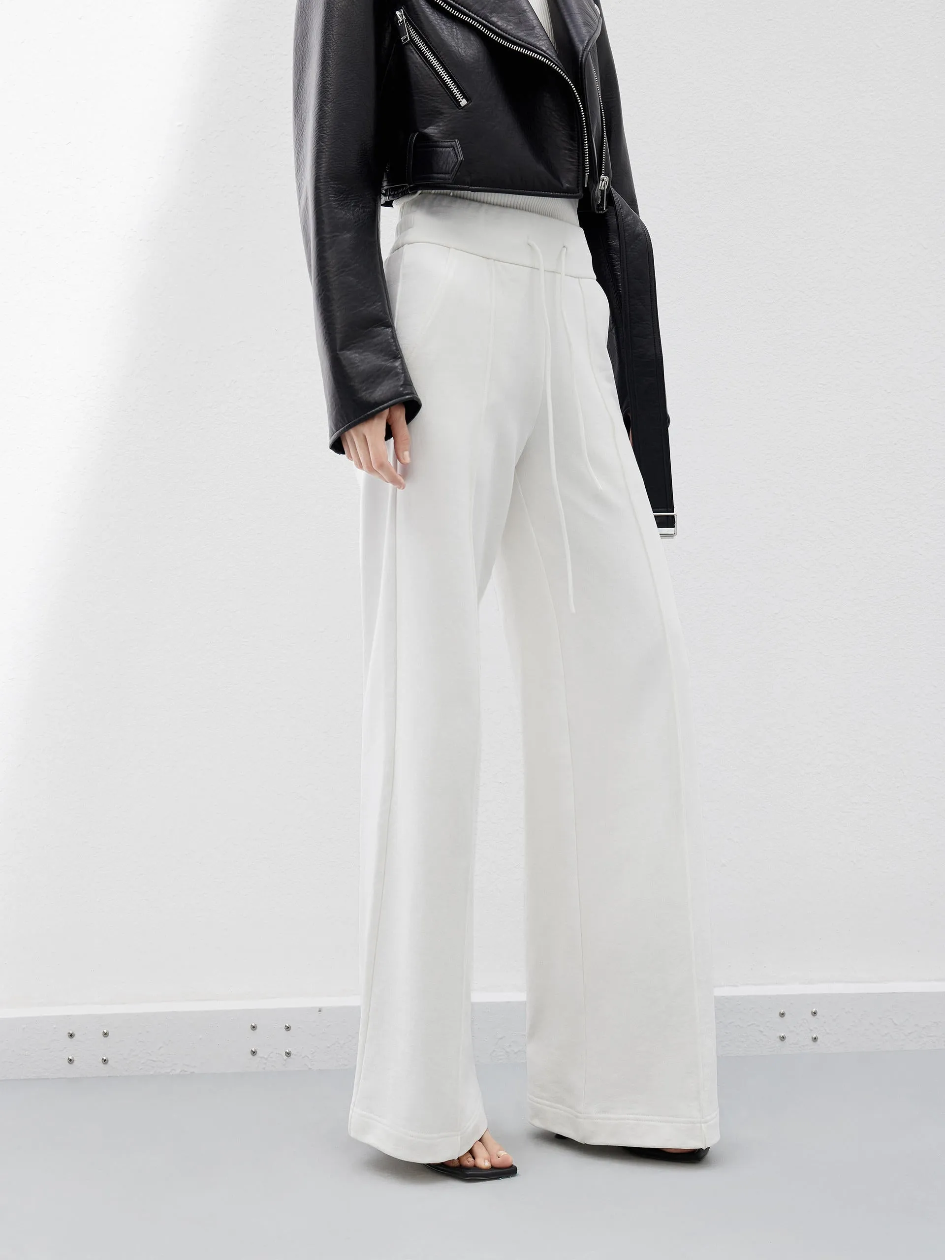 Drawstring Casual Trousers in Cotton