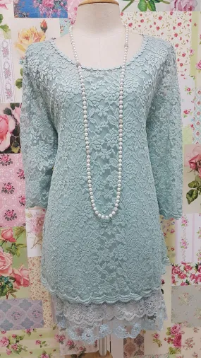 Duck Egg 2-Piece Lace Top SZ032