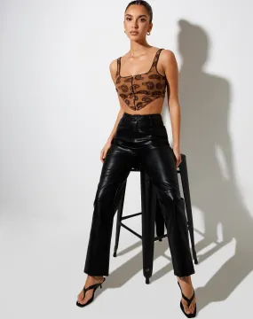 Elix Crop Top in Persian Night Flock Brown